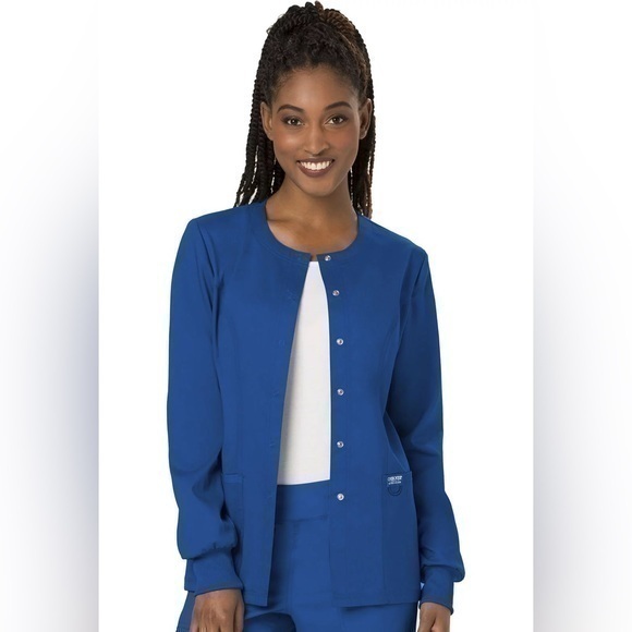 Cherokee Royal Blue Scrub Jacket - Picture 1 of 3